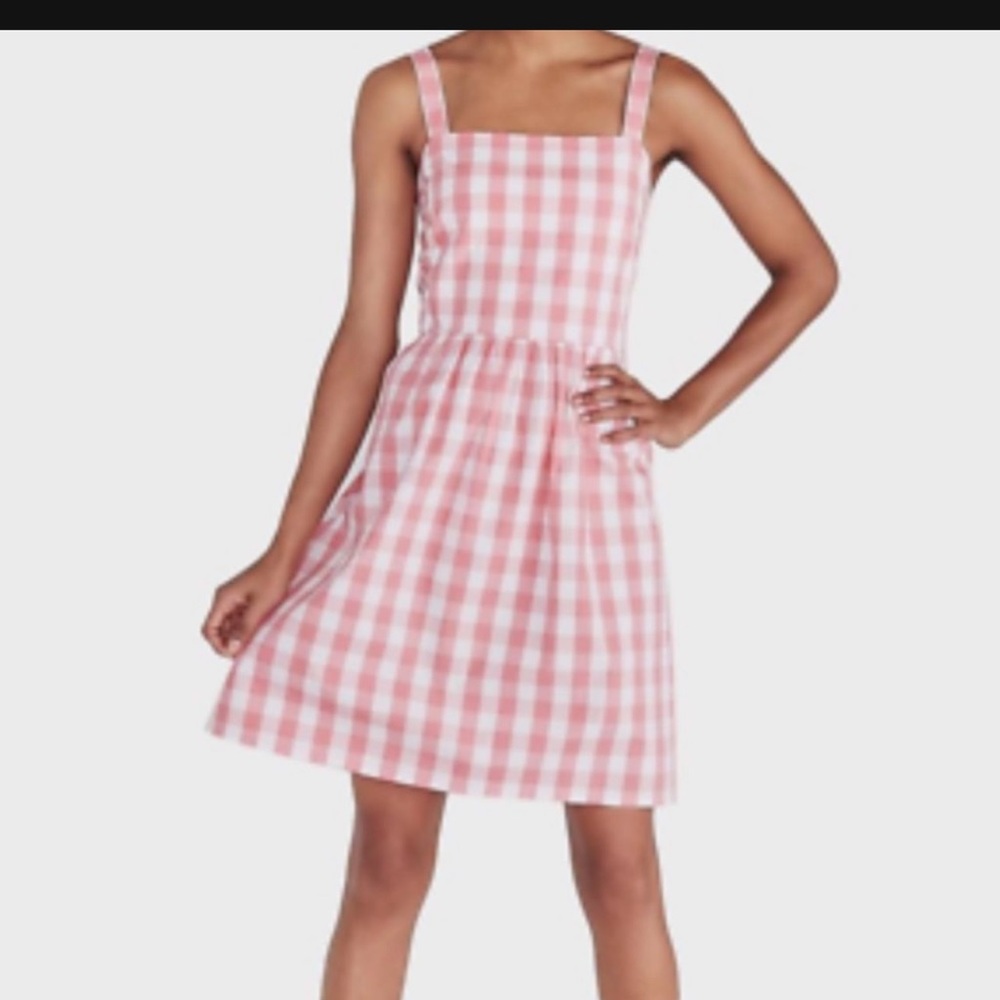 J Crew Pink Gingham Dress